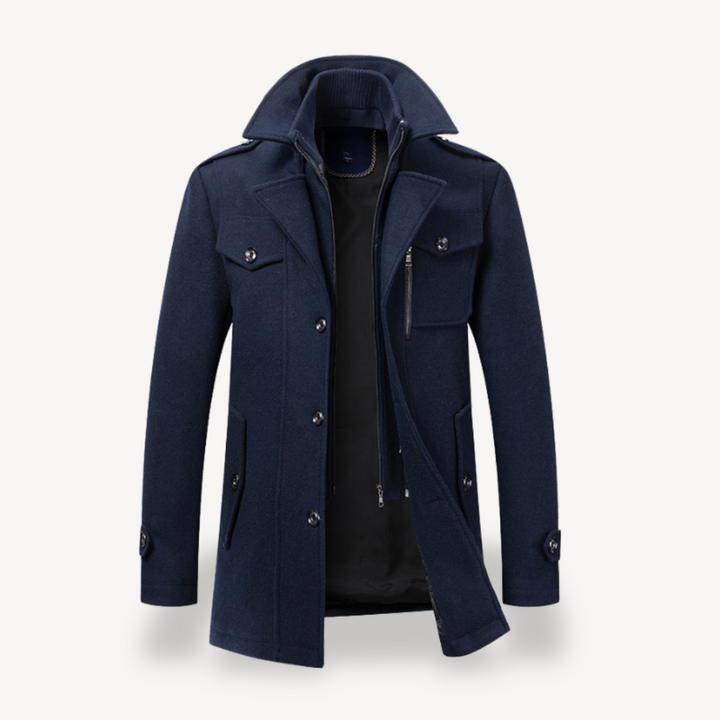 Double-Breasted Wool Blend Coat Men | Loravelle