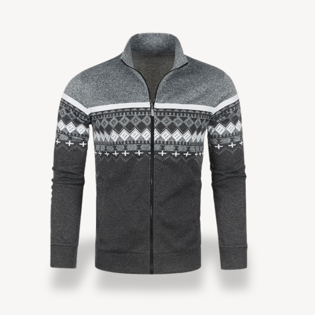 Knitted Stand Collar Jacket Men | Loravelle