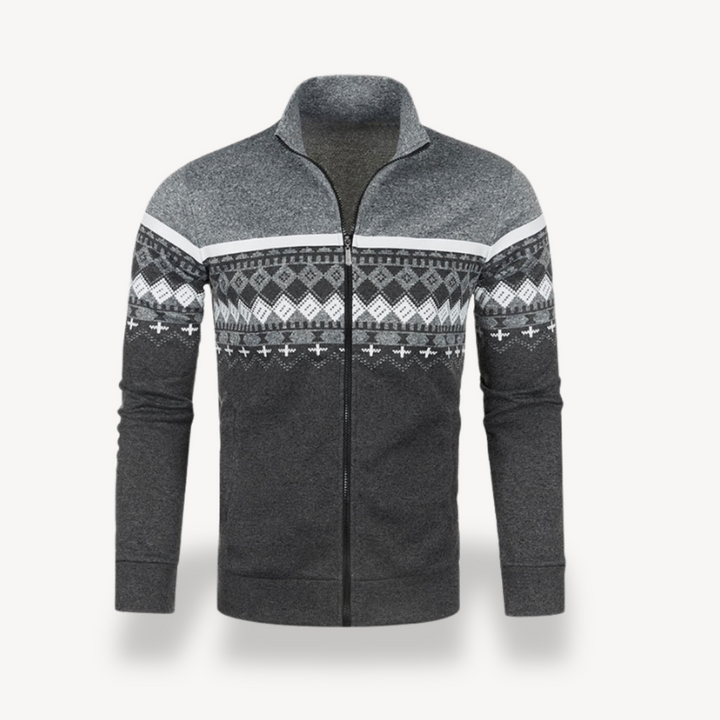 Knitted Stand Collar Jacket Men | Loravelle