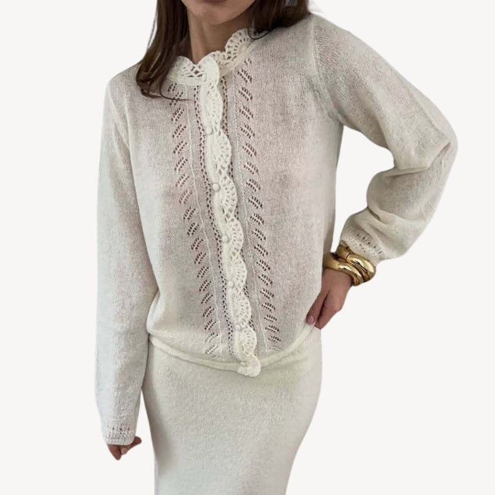 Women's Knit Crochet Lace Cardigan | Loravelle
