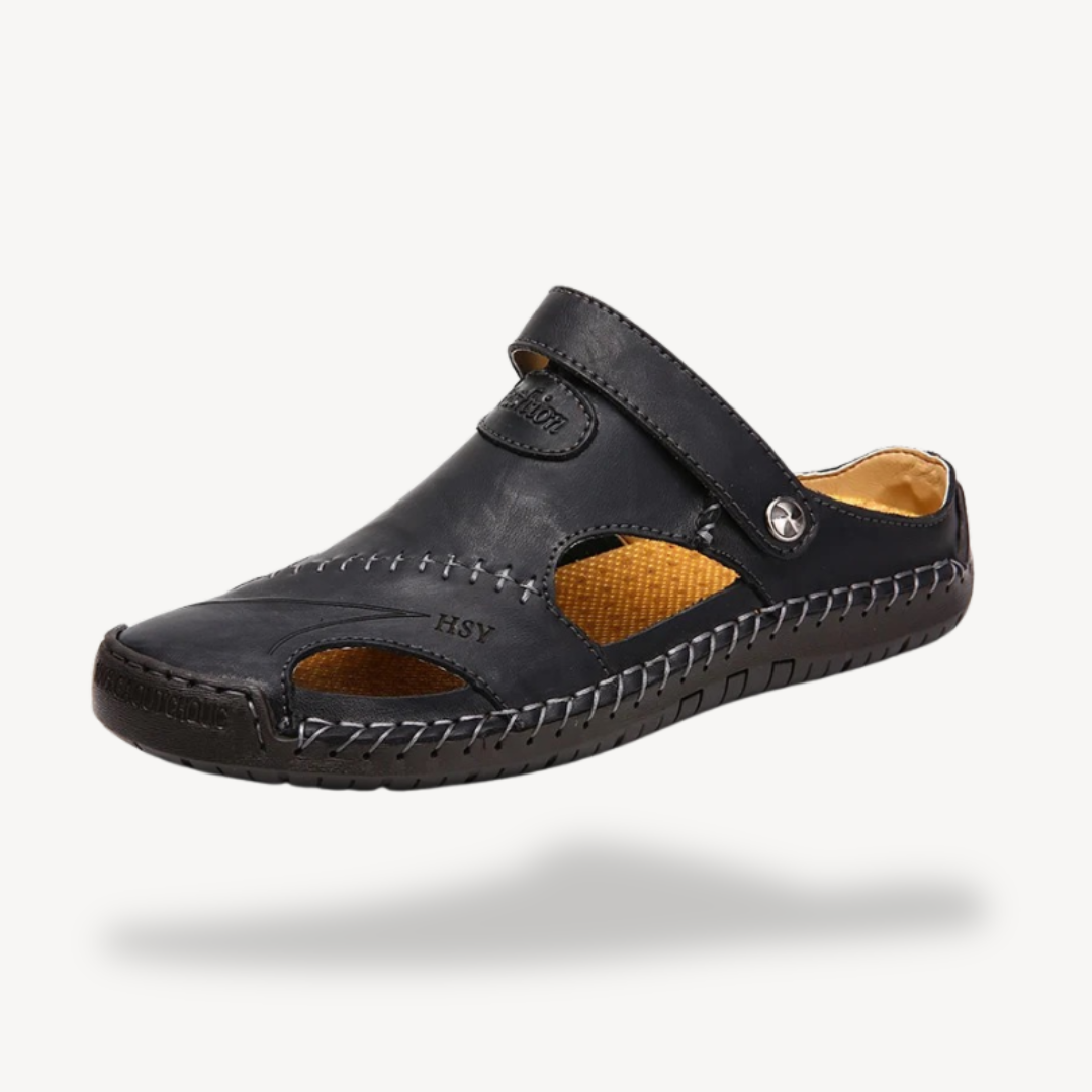 Men's Leather Closed Toe Fisherman Sandals | Loravelle