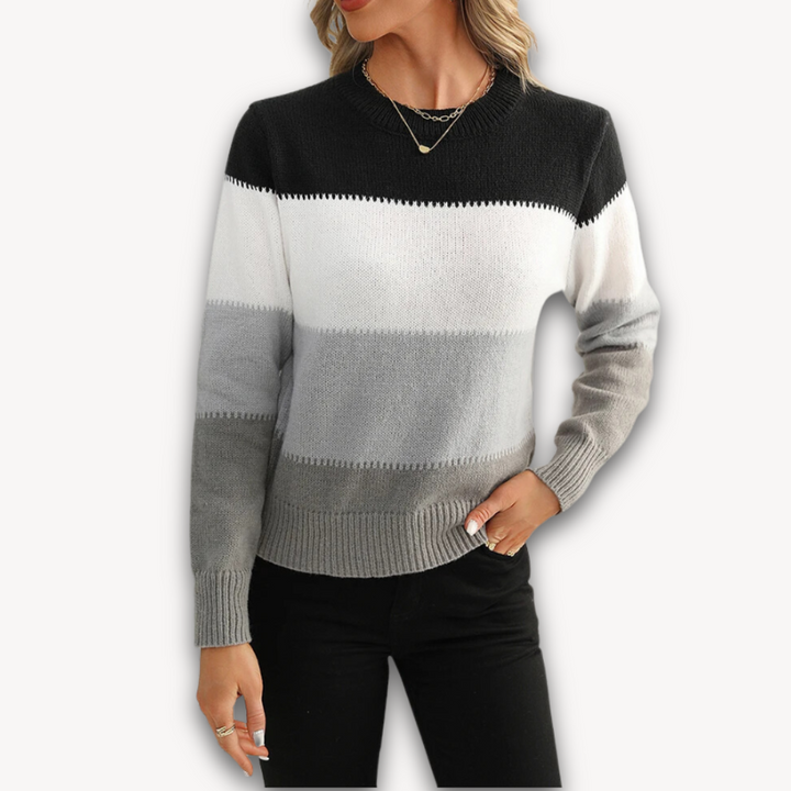 Loravelle Women's Gradient Striped Knit Sweater – Soft, Lightweight, and Stylish for Everyday Wear