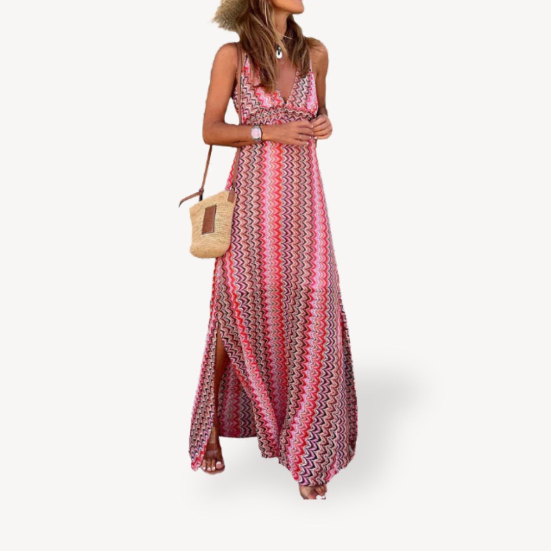 Women's Colorful Zigzag Knit Maxi Dress | Loravelle