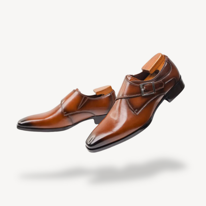 Orthopedic Leather Dress Shoes with Buckle | Loravelle