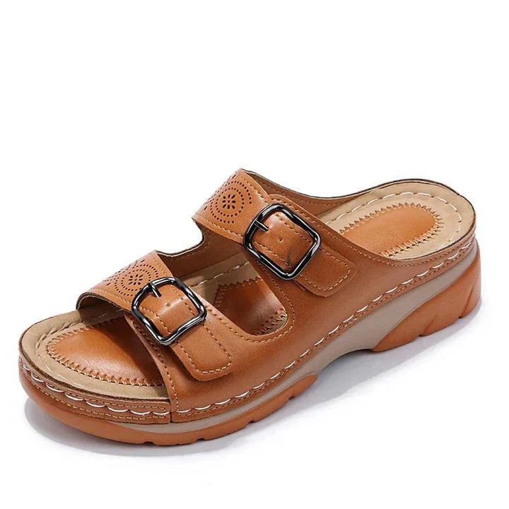 Orthopedic Comfort Buckle Sandals PU Women | Loravelle