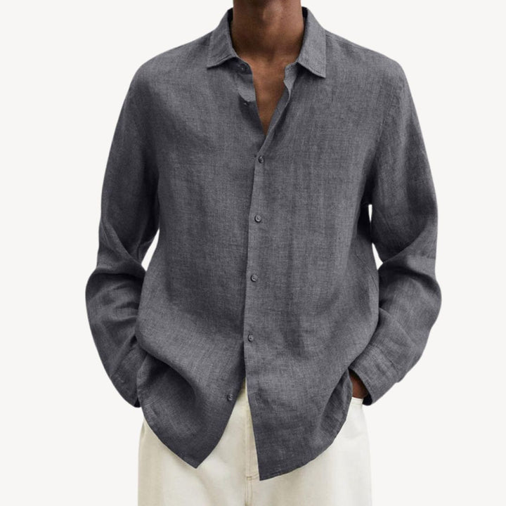 Men's Casual Long Sleeve Linen Shirt | Loravelle