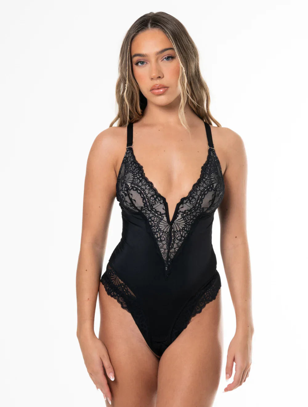 V-neck Shaping Lace Bodysuit