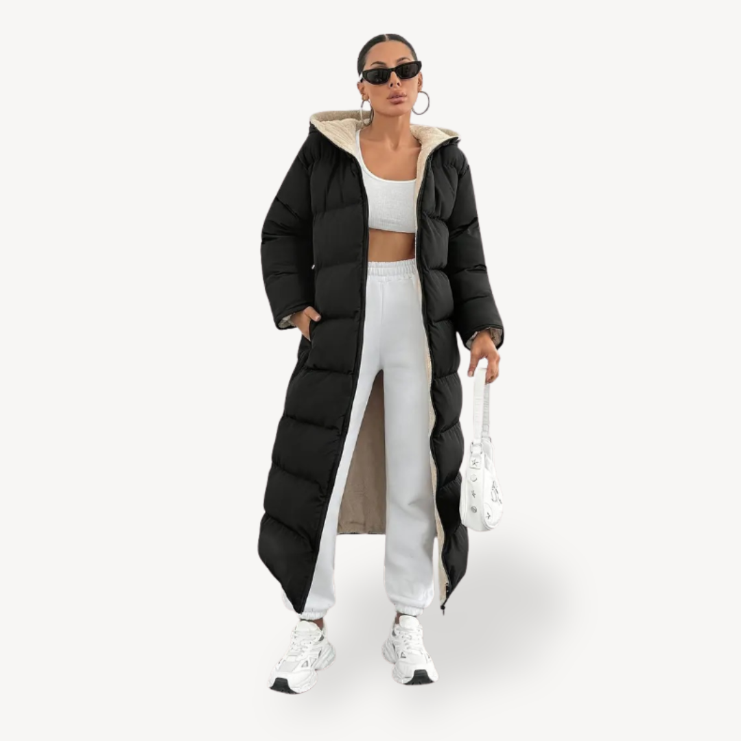 Women’s Black Hooded Puffer Coat | Loravelle