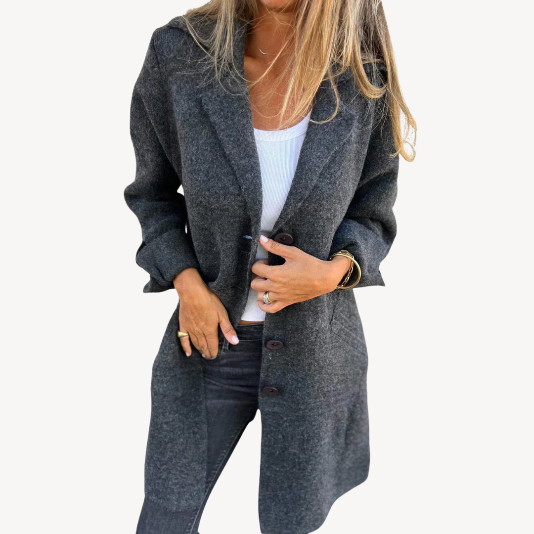 Women's Wool Blend Longline Button Front Coat | Loravelle
