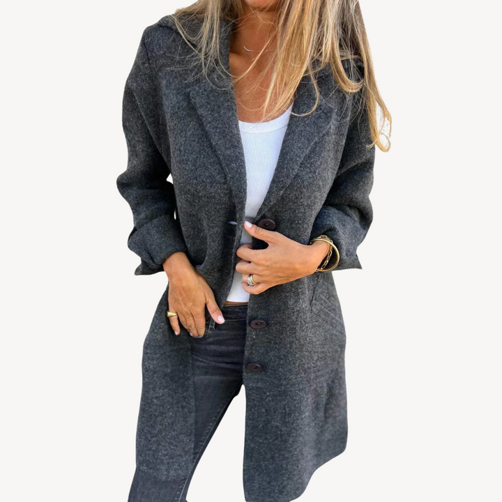 Women's Wool Blend Longline Button Front Coat | Loravelle