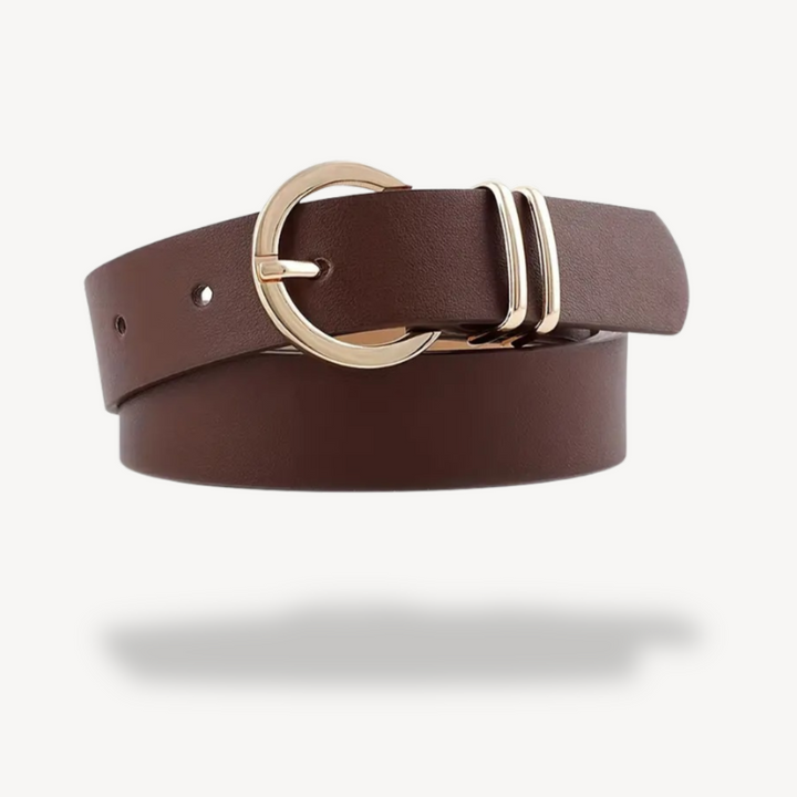Women's Faux Leather Buckle Belt | Loravelle