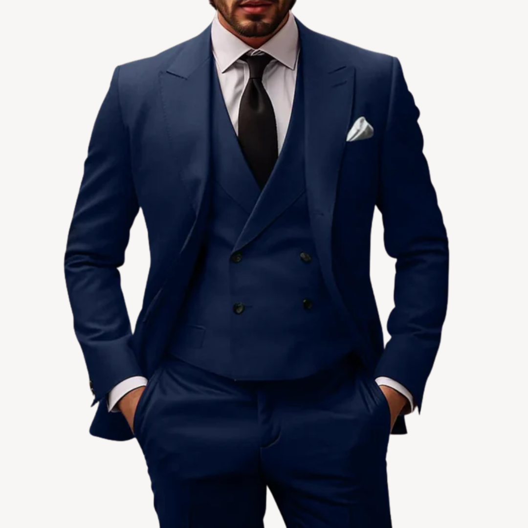 Formal 3-Piece Wool Blend Suit Men | Loravelle