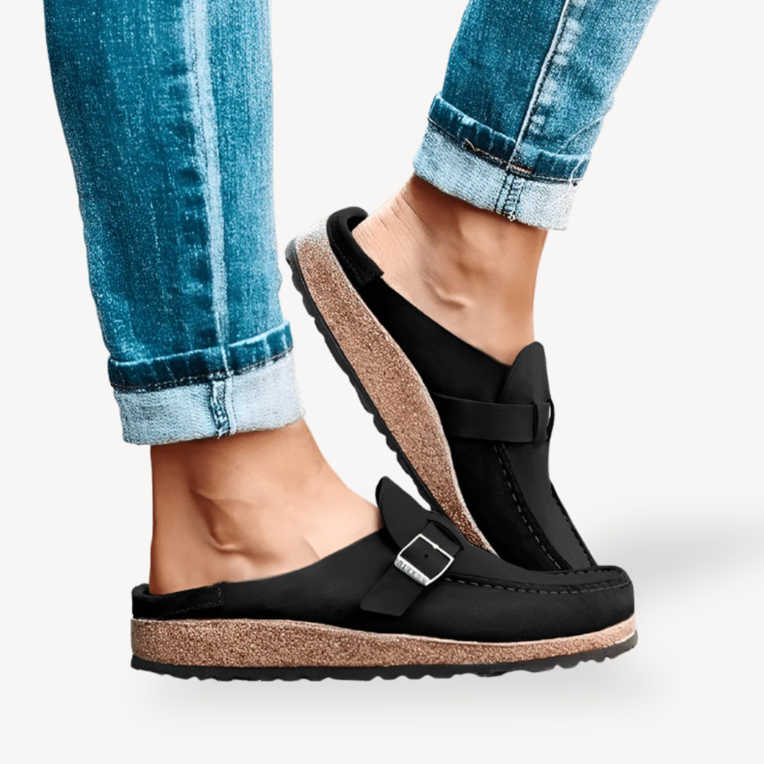 Women's Orthopedic Leather Mules | Loravelle