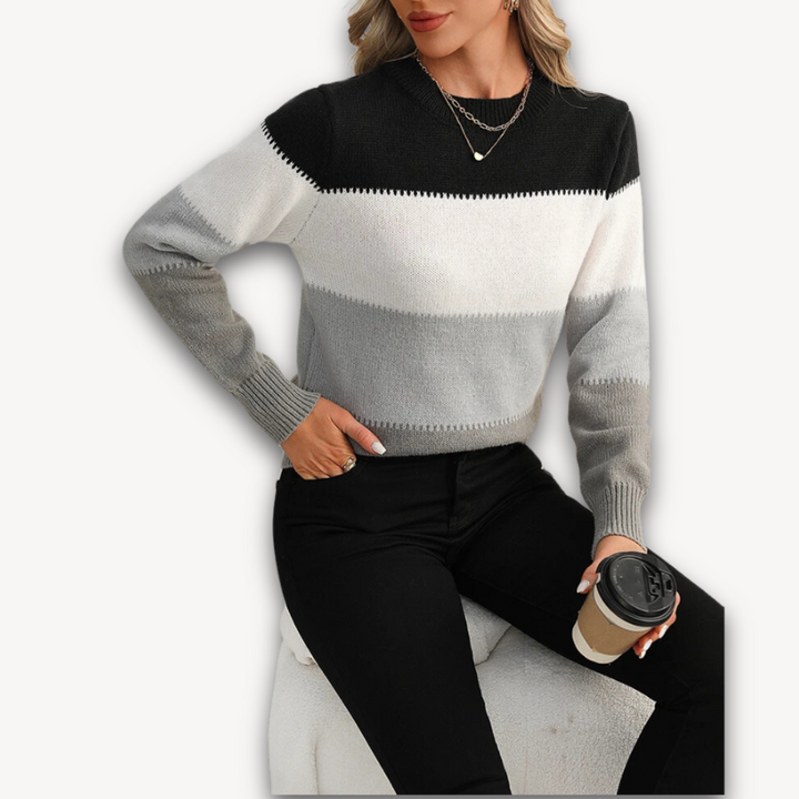 Loravelle Women's Gradient Striped Knit Sweater – Soft, Lightweight, and Stylish for Everyday Wear