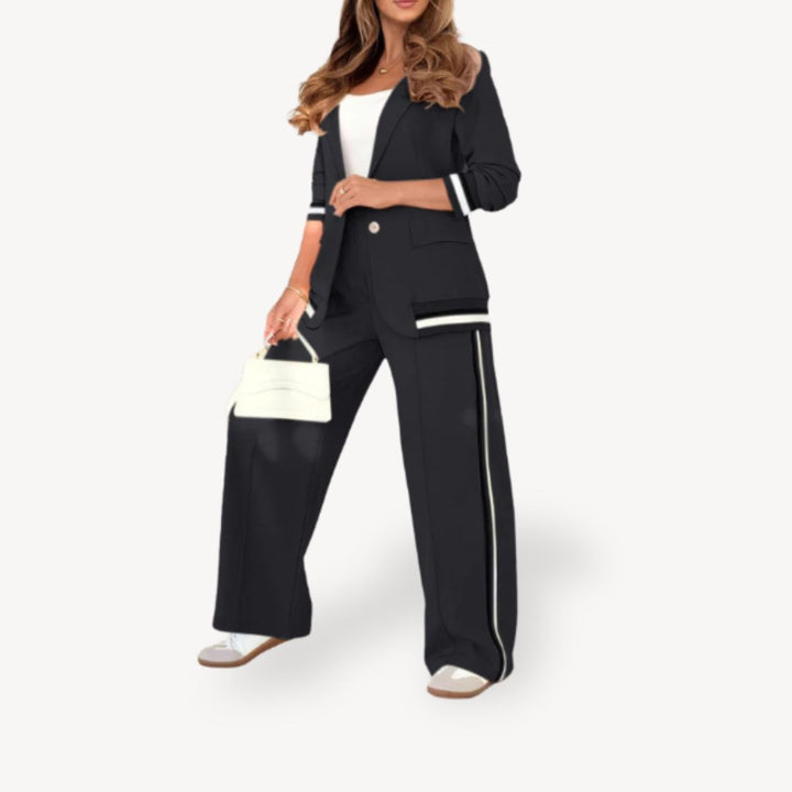 Two-Piece Striped Blazer Suit Women | Loravelle