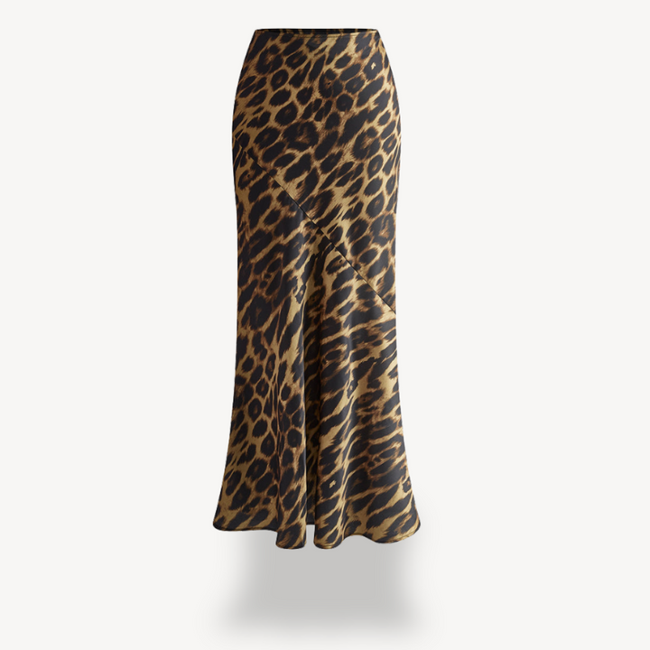 Leopard Print Ruched Bodycon Maxi Skirt Women | Loravelle
