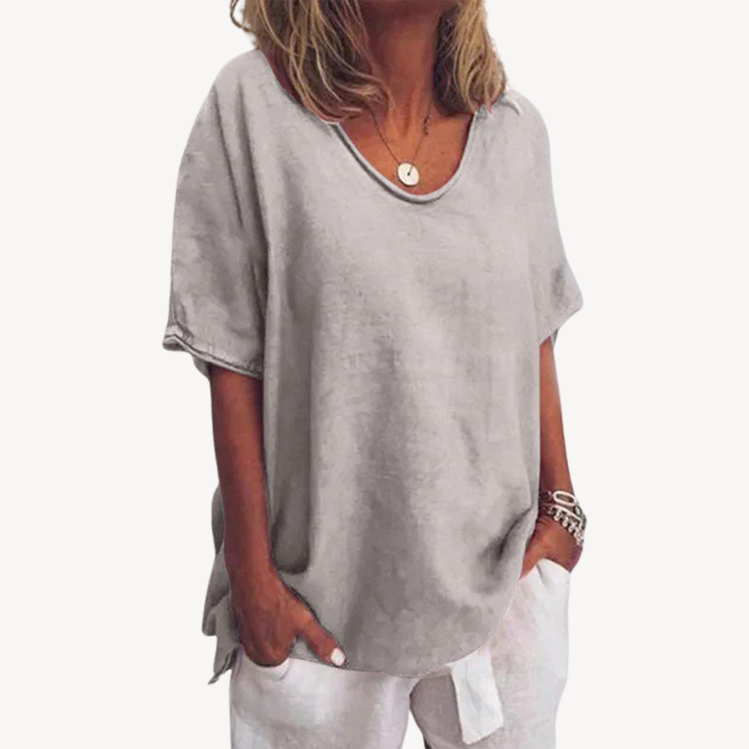 Cotton Blend Loose T-Shirt Women | Loravelle