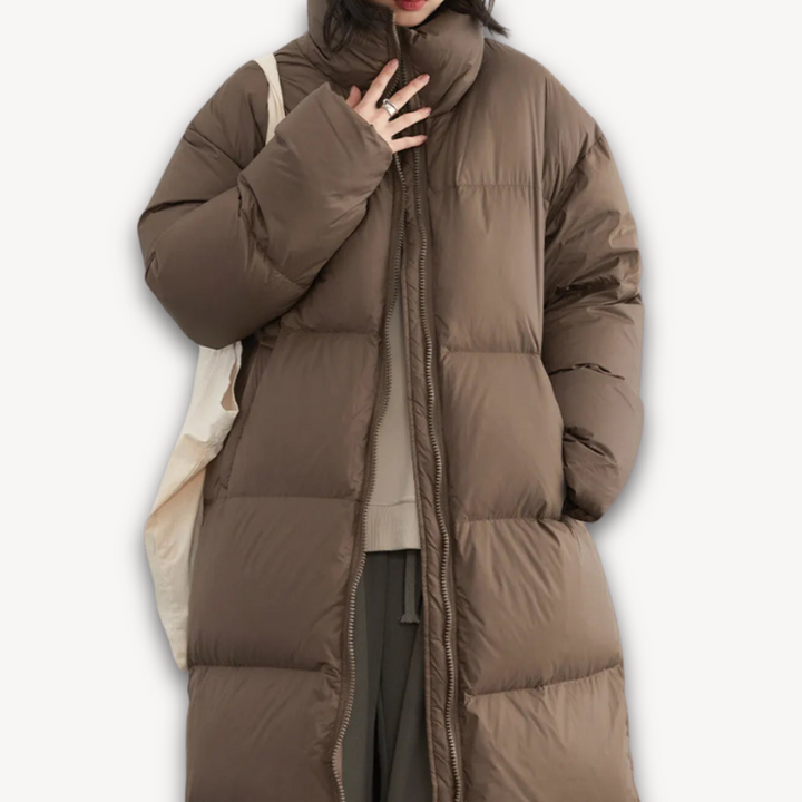 Loravelle | Women's Long Puffer Coat - Hooded Winter Down Jacket, Adult, Lightweight, Polyester Outerwear