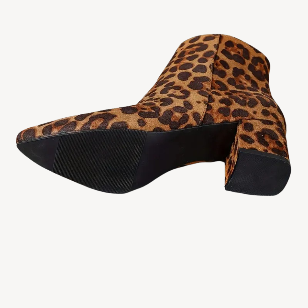 Orthopedic Leopard Print Ankle Boots for Women | Loravelle