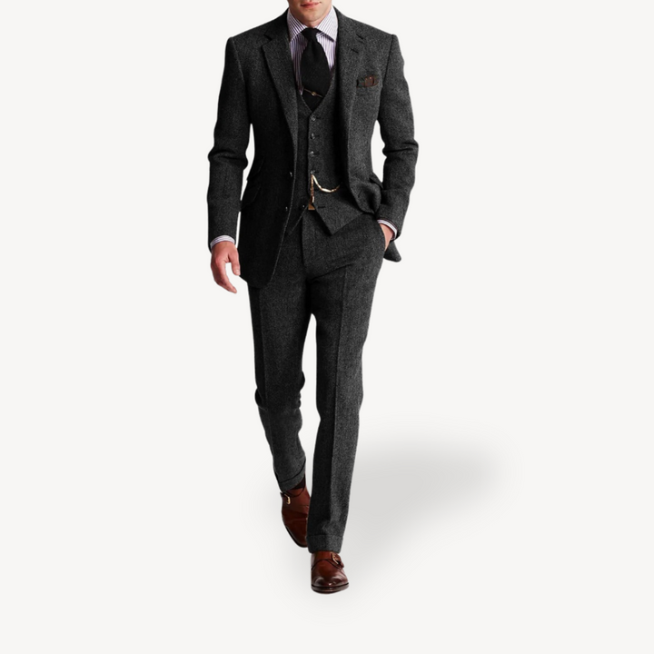 Men’s 3-Piece Wool Tweed Suit | Loravelle