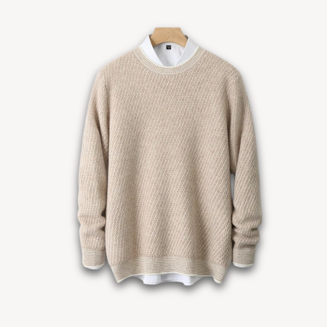 Loravelle | Men's Knit Sweater - Soft Cotton Blend - Casual Pullover for Adults - Stylish and Comfortable