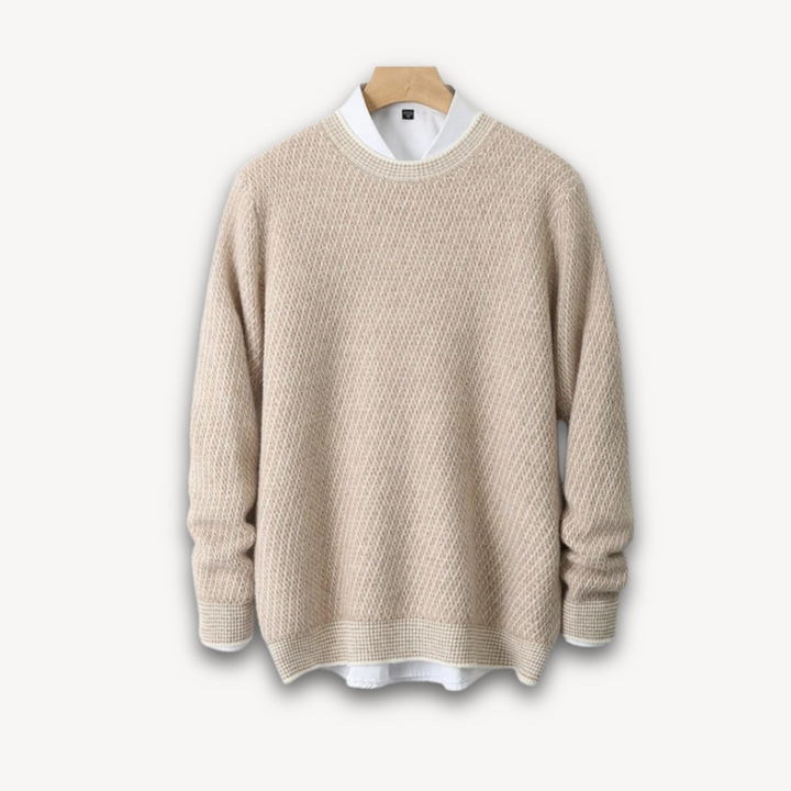 Loravelle | Men's Knit Sweater - Soft Cotton Blend - Casual Pullover for Adults - Stylish and Comfortable