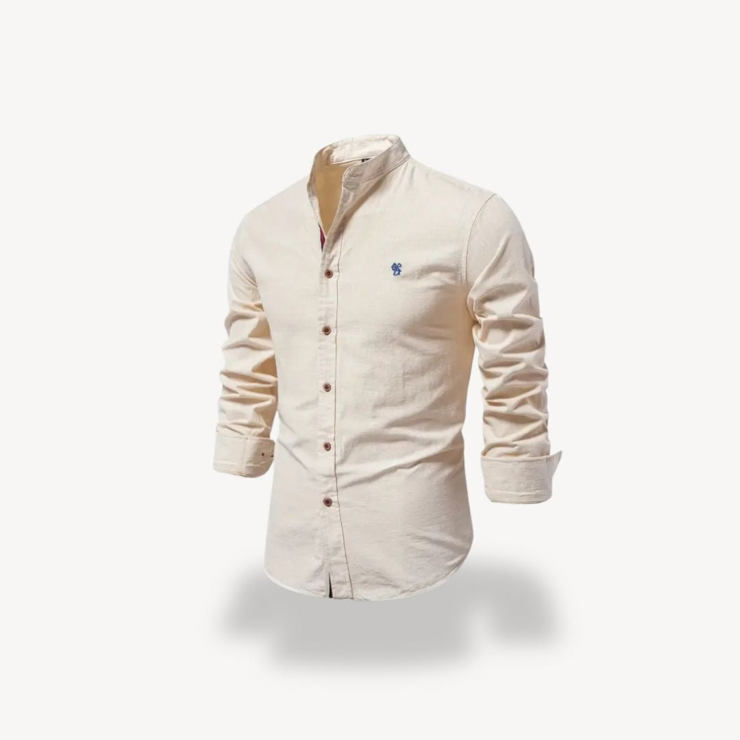 Men's Casual Mandarin Collar Shirt | Loravelle
