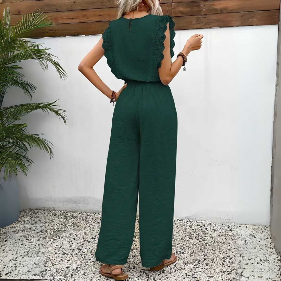 Ruffle Sleeve Wide Leg Jumpsuit Women | Loravelle