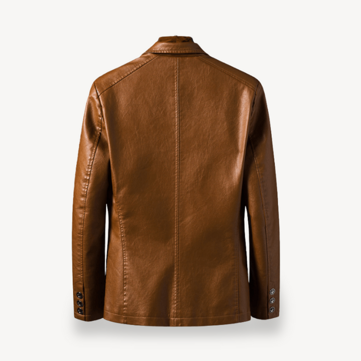 Men's Faux Leather Blazer Jacket | Loravelle