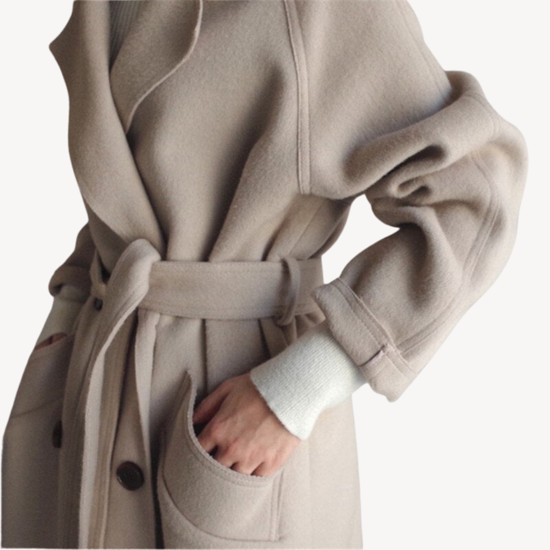 Women's Wool Blend Double-Breasted Coat | Loravelle
