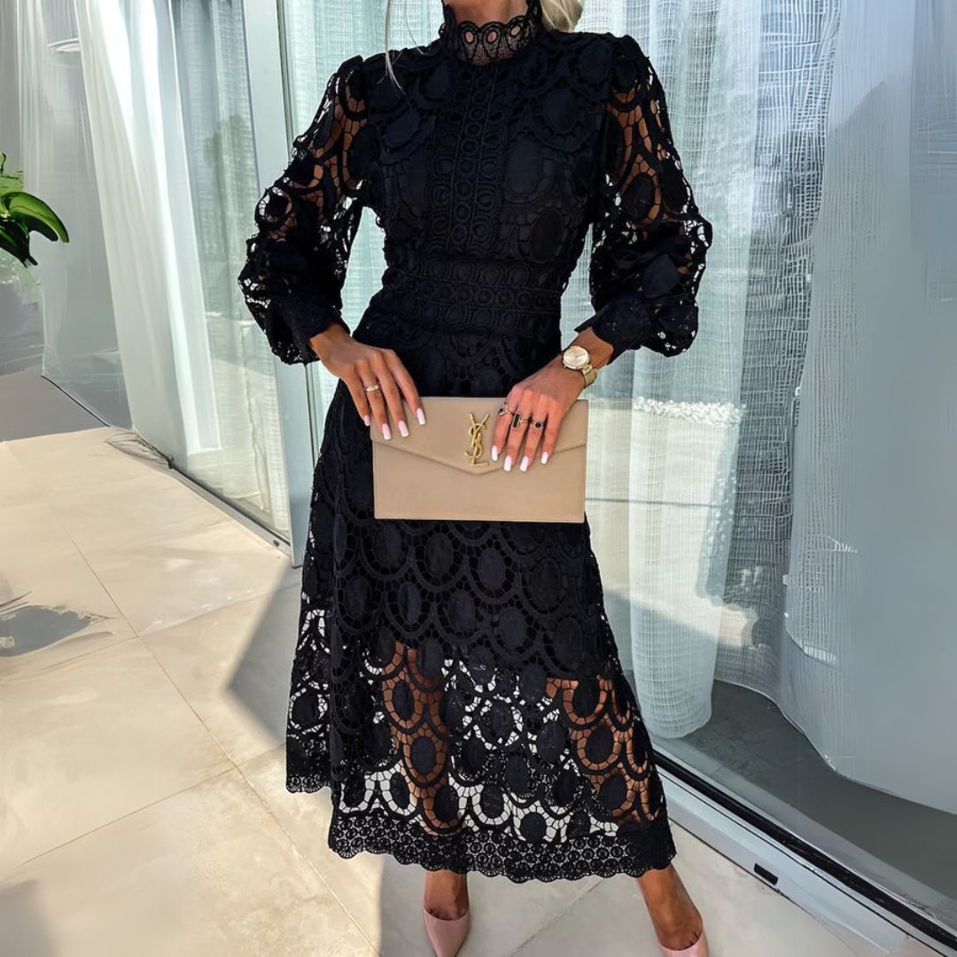 Lace Long Sleeve Midi Dress Women | Loravelle