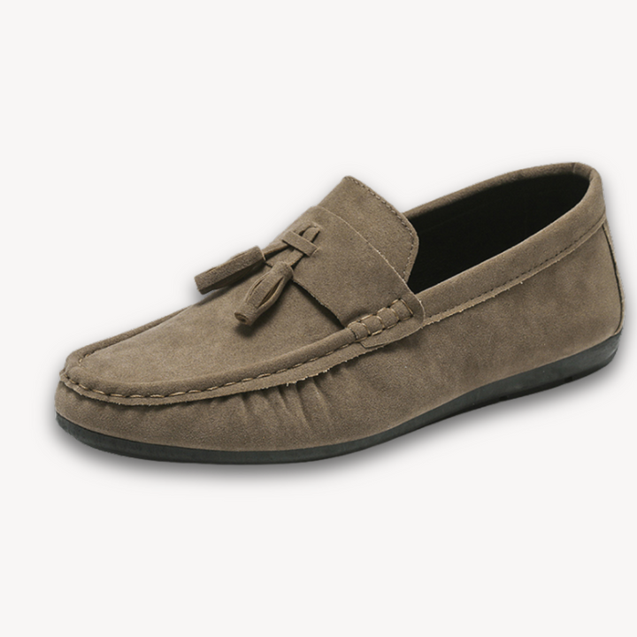 Loravelle | Men's Tassel Suede Loafers - Stylish Casual Shoes for Adults