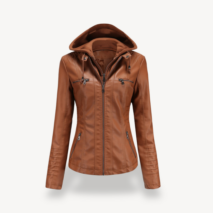 Motorcycle Faux Leather Jacket Women | Loravelle
