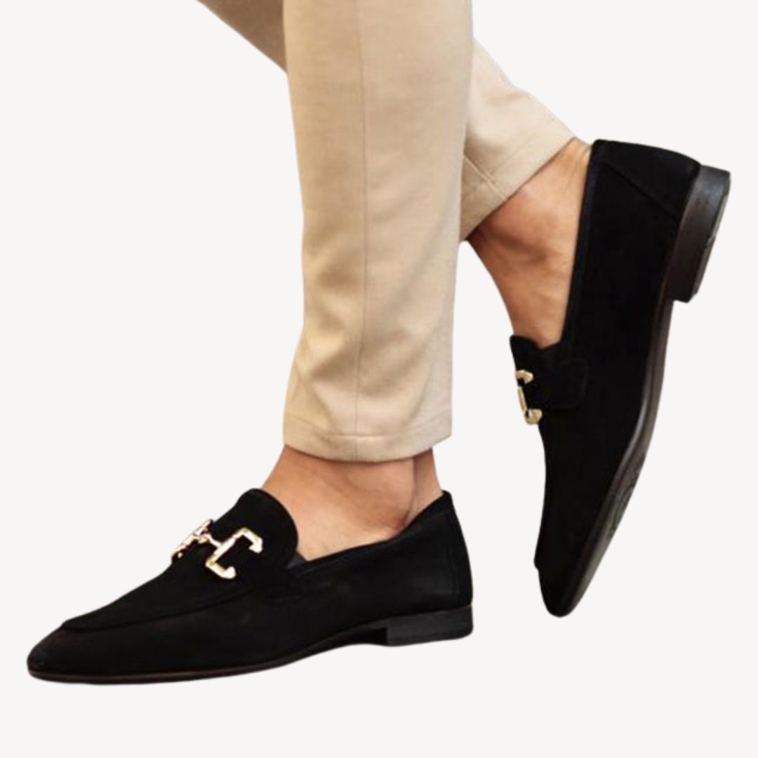 Suede Buckle Orthopedic Loafers Men | Loravelle