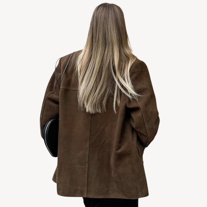 Oversized Suede Blazer Jacket Women | Loravelle
