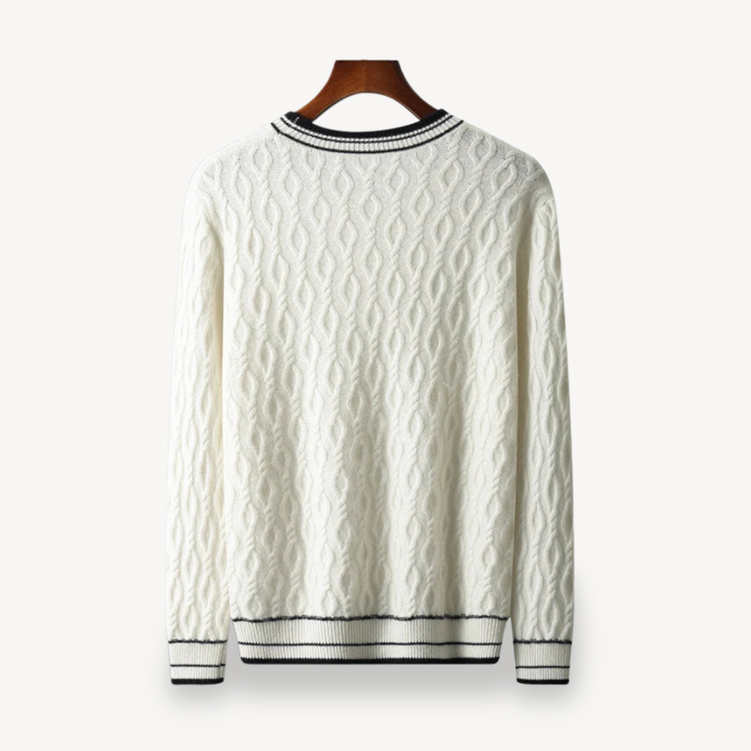 Men's Cable Knit Merino Wool Sweater | Loravelle