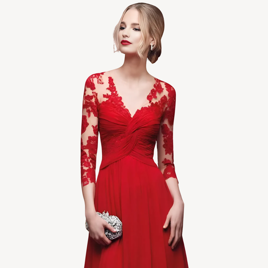 Women's Lace Long Sleeve Maxi Dress | Loravelle