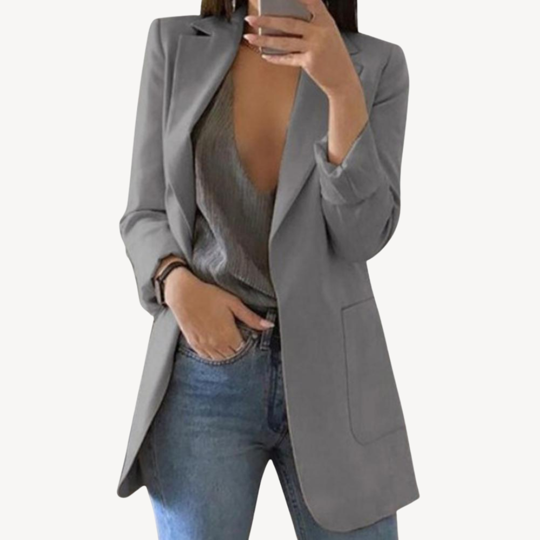 Women's Long Blazer with Open Front | Loravelle