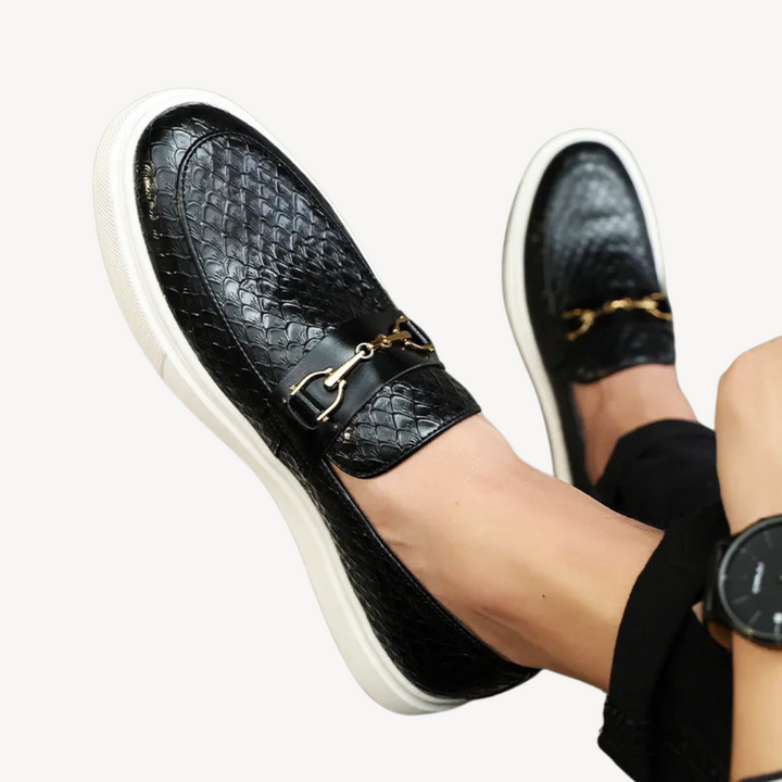 Men's Orthopedic Loafers with Crocodile Pattern | Loravelle