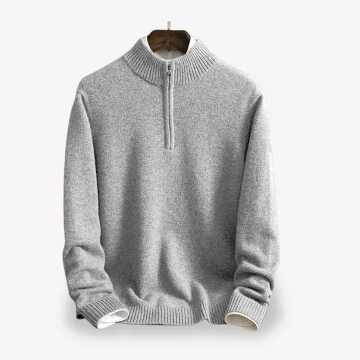 Quarter Zip High Neck Knit Sweater Men | Loravelle