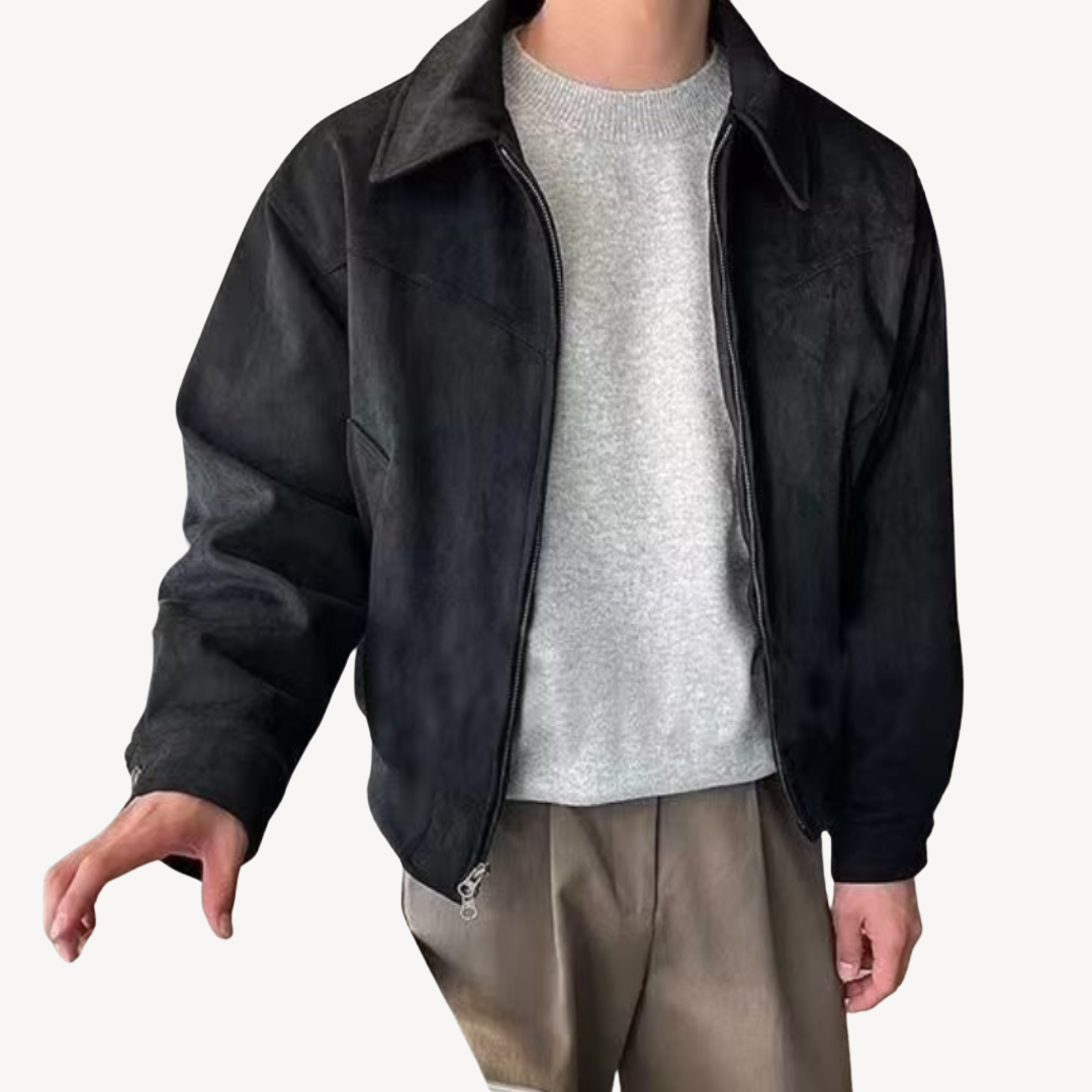 Suede Bomber Jacket for Men | Loravelle