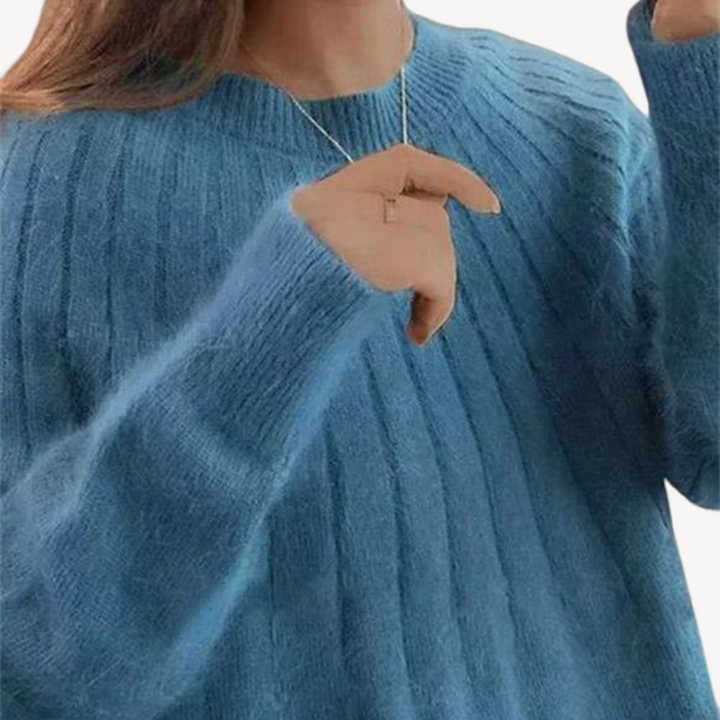 Women’s Wool Blend Ribbed Knit Sweater | Loravelle