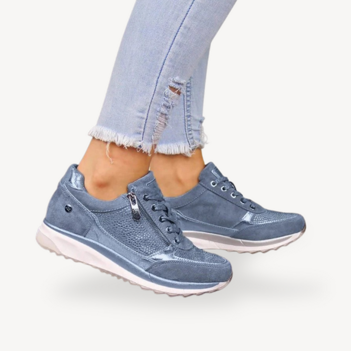 Women's Orthopedic Suede Wedge Sneakers | Loravelle
