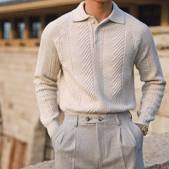 Knit Quarter-Zip Polo Sweater Men | Loravelle