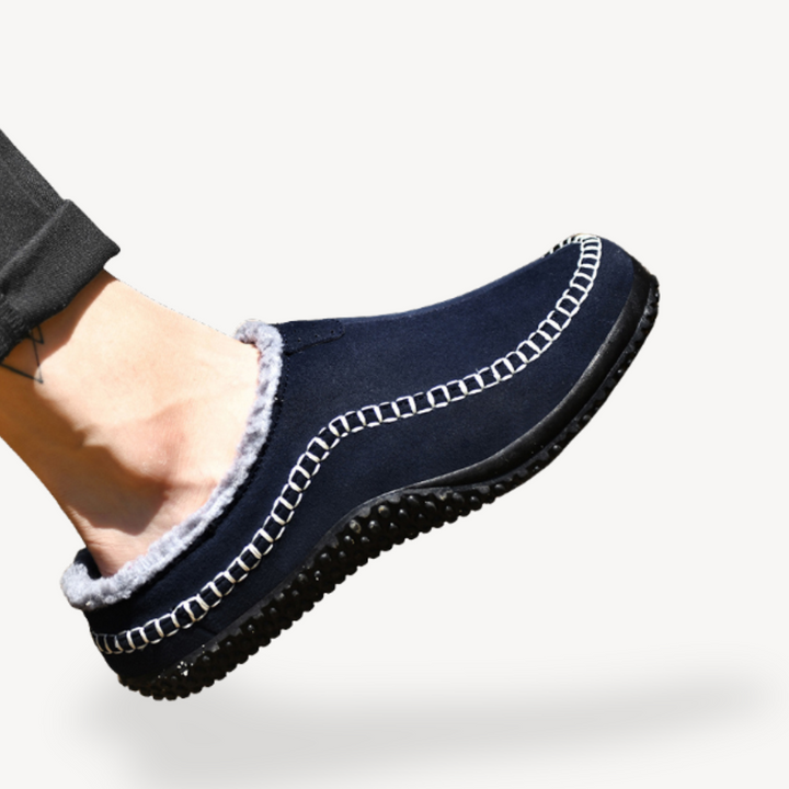 Orthopedic Men's Suede Fleece Lined Slippers | Loravelle