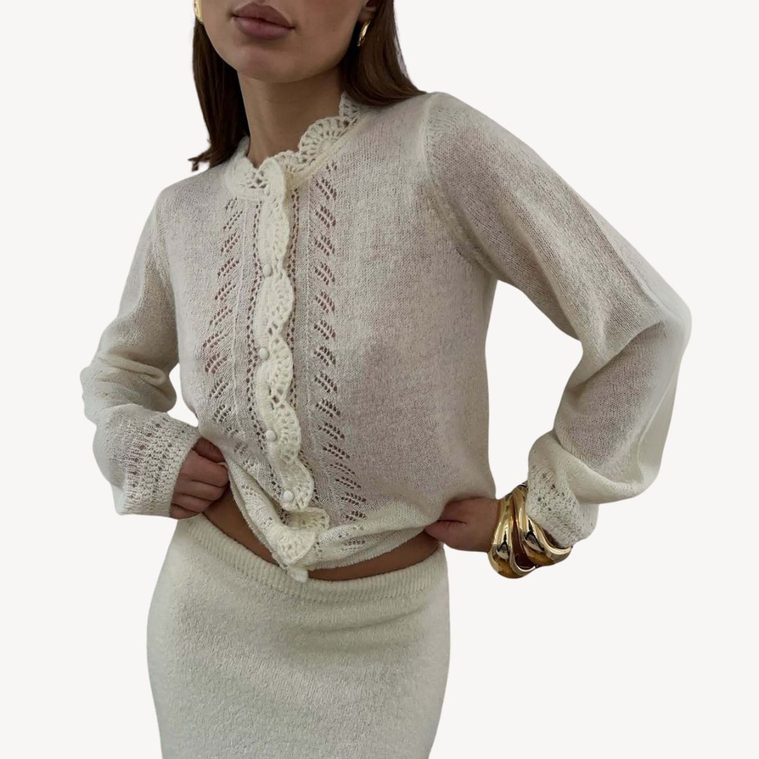 Women's Knit Crochet Lace Cardigan | Loravelle