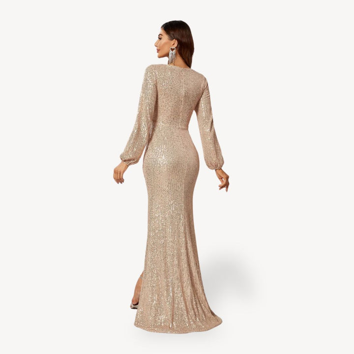 Women's Sequin Maxi Slit Dress | Loravelle