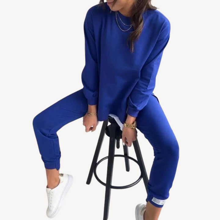 Women's Sweatshirt & Jogger Set Cotton Two-Piece Outfit | Loravelle