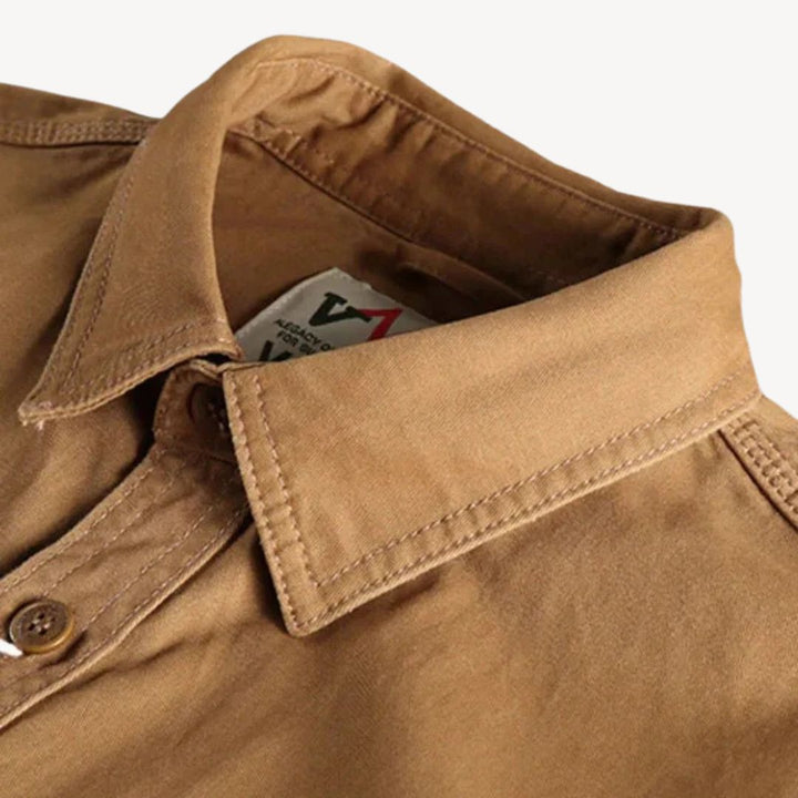 Men's Washed Cotton Cargo Work Shirt | Loravelle