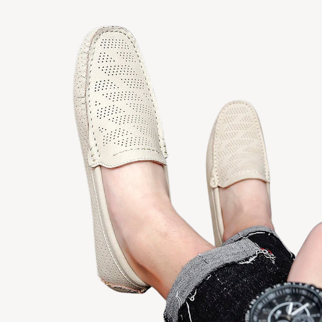 Men's Perforated Loafers – Slip-On Shoes | Loravelle